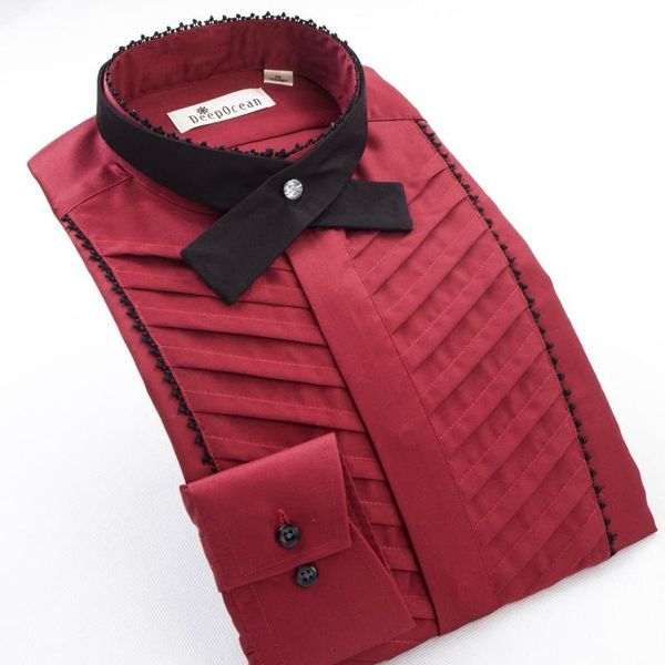 

white long sleeve tuxedo shirt men swallow collar gentleman latin dance shirts ballroom black red, White;black