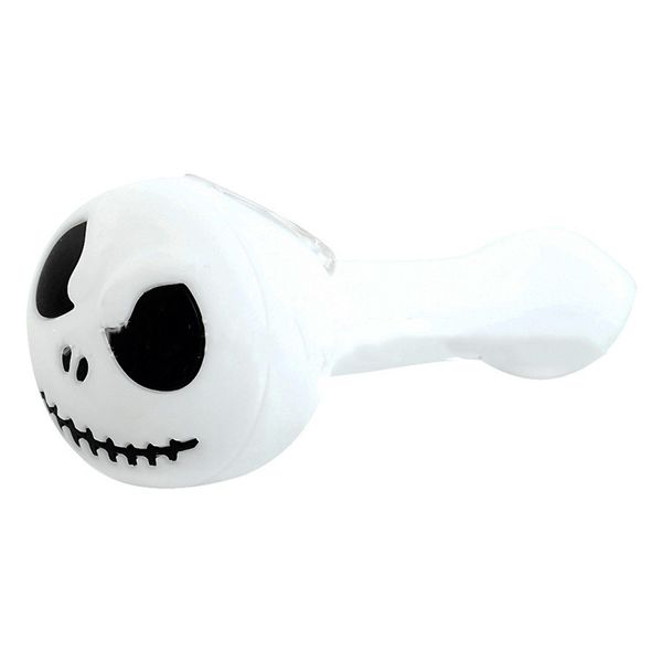 Halloween Skull Silicone Tubulação de Mão De Fumar Tubos De Vidro Burner De Oil Ferramenta Acessórios Colher Dab Rig SP300 Atacado