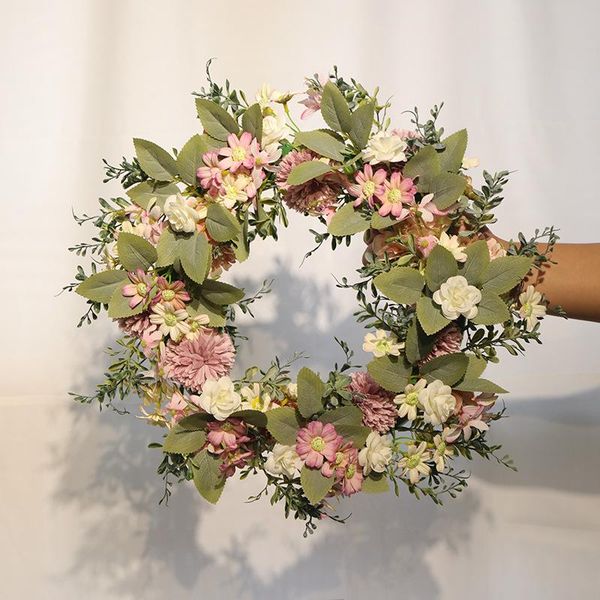 

decorative flowers & wreaths wreath artificial fake rose peony window diy wedding decoration home wall hanging door decor