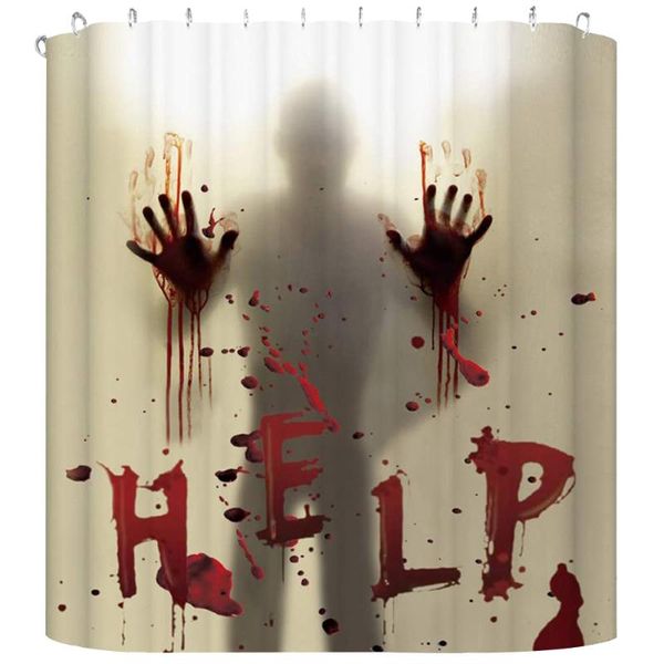 

shower curtains scary bloody handprint curtain anti-voyeur waterproof for bathroom