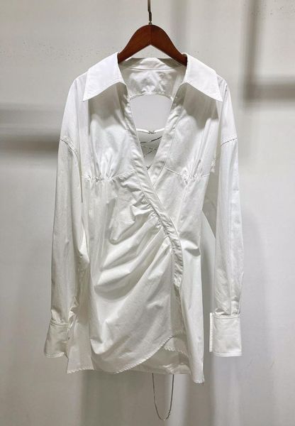 

casual dresses 2021 autumn shirt fashion cotton white dress, Black;gray
