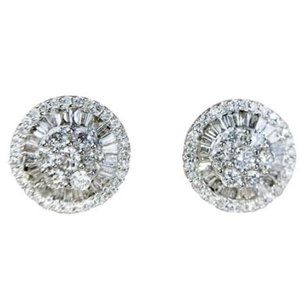 

luxury 14k gold lab diamond stud earring real 925 sterling silver jewelry engagement wedding earrings for women bridal gift, Golden;silver