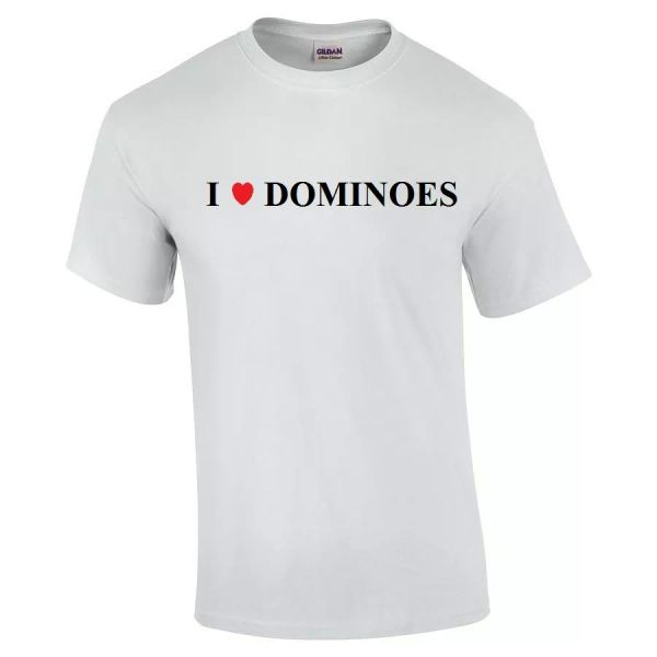 

i love dominoes heart t-shirt funny hilarious cotton shirt s - 5xl, White;black