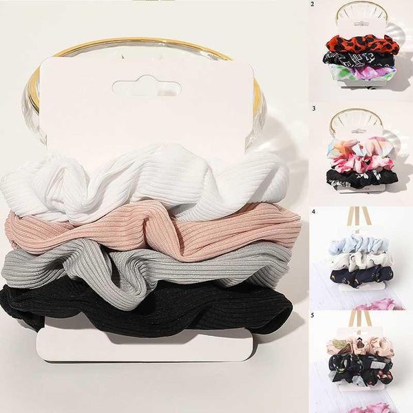 

3pcs vintage scrunchie floral printed scrunchies set elastic hair bands fashion headband ponytail ties rope accessories1