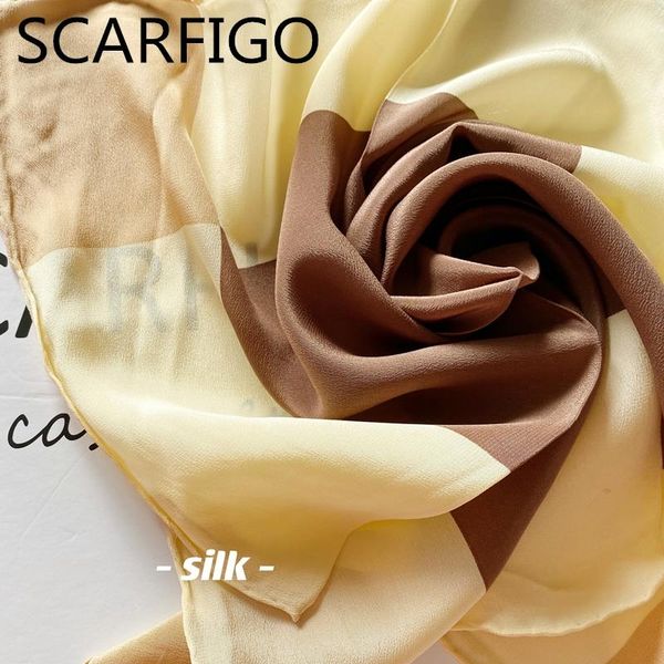 

scarves scarfigo 100% pure silk scarf women neck hair foulard square small headband hijab 50*50cm, Blue;gray