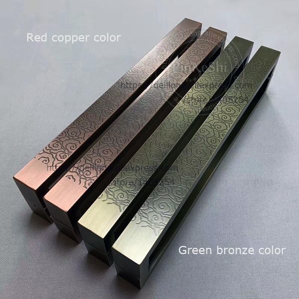 

handles & pulls stainless steel glass door square handle ancient bronze color, wooden carved cloud type black color hardware