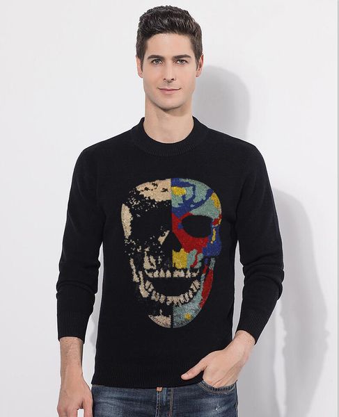 

sweater men 2021 winter pullover men's rhinestone boy student black, White;black