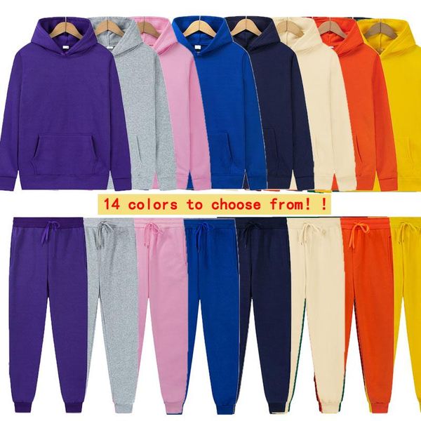 

running sets hoodie men's and women's winter fitness sports jogging suit fleece harajuku street fashion tracksuit, Black;blue