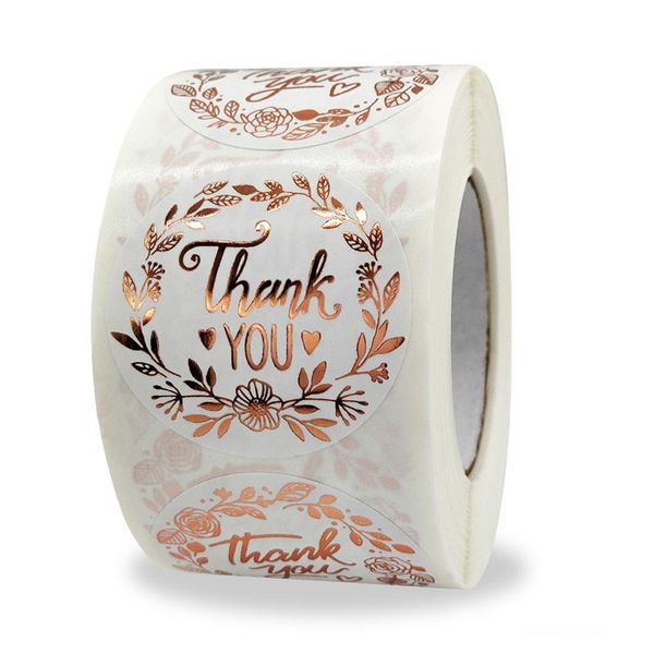 

gift wrap 500pcs thank you stickers 1.5inch rose gold flower scrapbooking birthday wedding party decorations labels