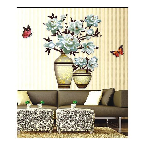 

wall stickers 3d vase wallpaper beautiful floral fridge sticker teenager living room bedroom accessory decor aesthetic post