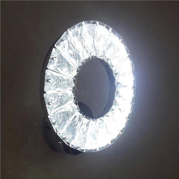 

wall lamp stainless steel led ring bedroom bedside lamp, diamond corridor porch crystal