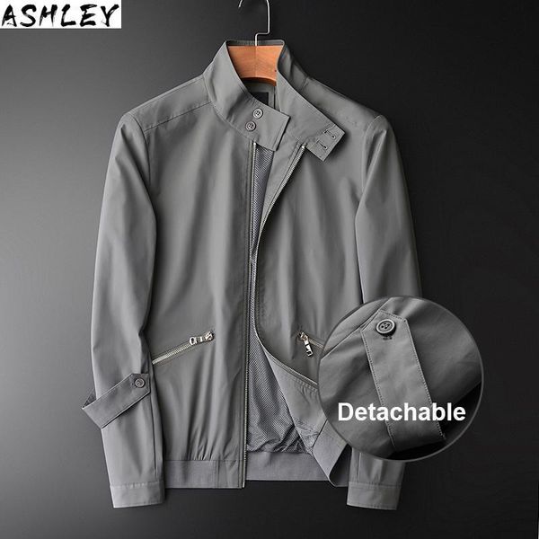 

men's jackets polyester a grey coat, double button, collar, autumn tights, Black;brown