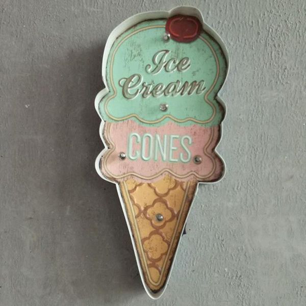

tapestries ice cream signs vintage cafe shop decorative neon light home decor metal plate for wall retro coffee plaque