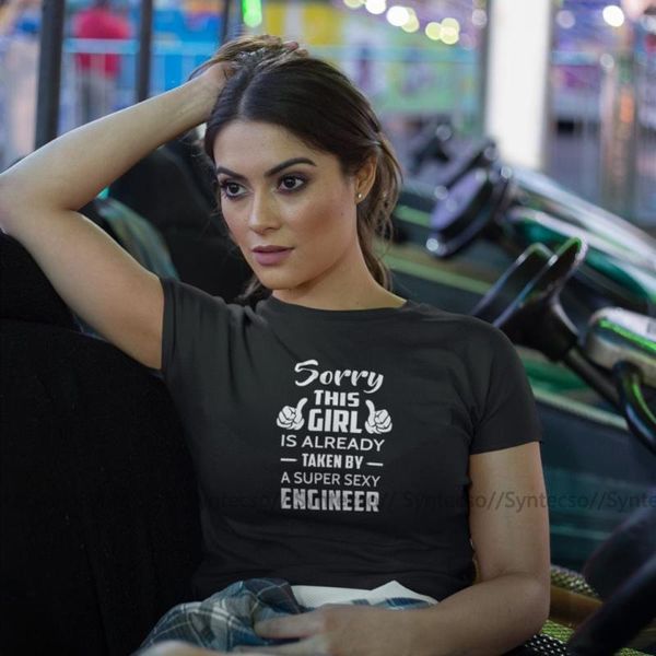 

women's t-shirt gift ideas wife sorry this girl is already taken by a super engineer t shirt short-sleeve tshirt ladies tee, White