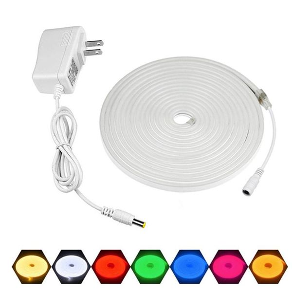 

strips 120 leds/m neon led strip/lights/lamp for wall room kitchen waterproof dc12v with eu us plug power supply switch backlight light