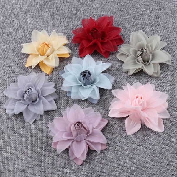 

savica 10pcs 6.5cm gauze artificial flowers for garment headdress wedding decor diy scrapbook crafts flores accessories lx331 decorative & w