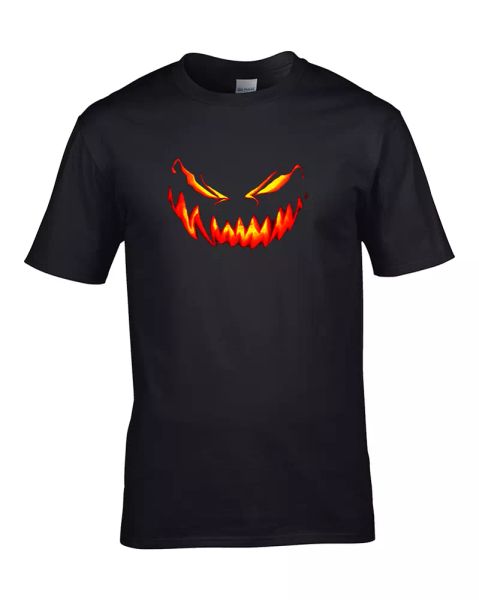 

halloween jack o' lantern scary pumpkin-head- boy's t-shirt, White;black