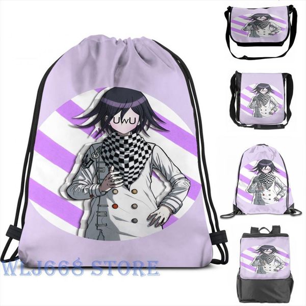 

funny graphic print shoulder bags women danganronpa kokichi ouma single backpack travel for men gym bag