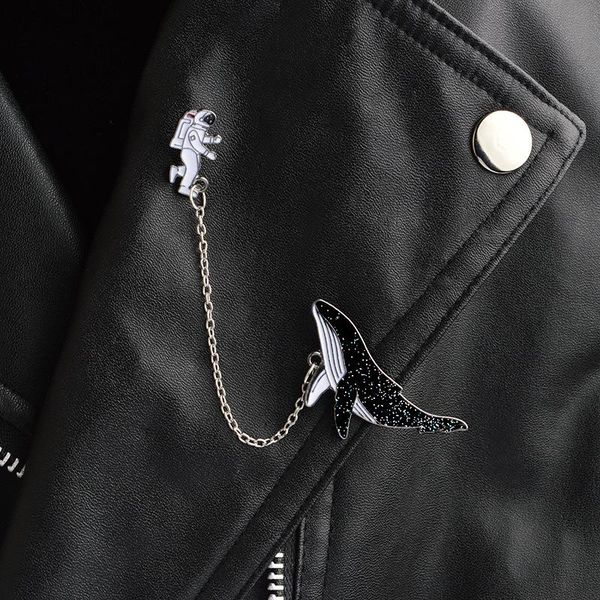 

pins, brooches ioy irene fashion metal alloy astronauts whale epoxy for women cartoon children jewelry accessories 20, Gray
