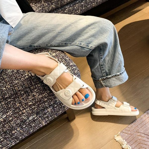 

sandals plus 43 fashion leather women's female flats for rome platform sandalias de las mujeres, Black