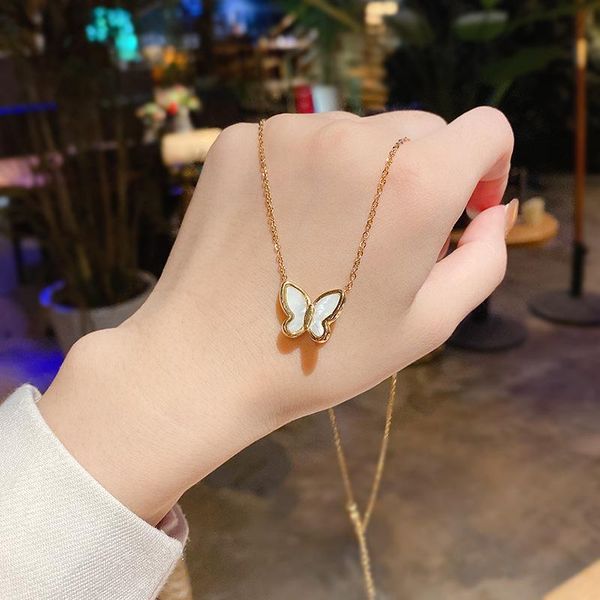 

pendant necklaces crystal jewelry butterfly star pearl necklace for women gifts stainless steel gold geometry pendants bijoux femme 2021, Silver