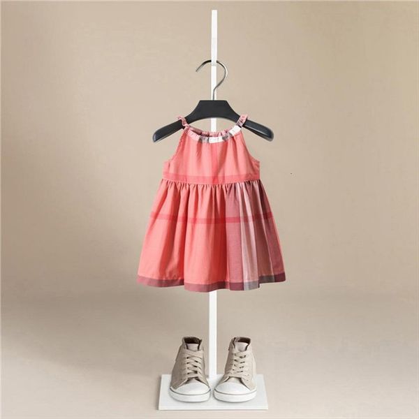 

girls summer teenagers plaid girl dresses sling princess brand elegant children kids clothes dress 2 6 years, Red;yellow