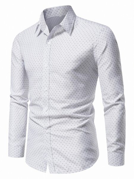 

men allover print button up shirt p3fk#, White;black