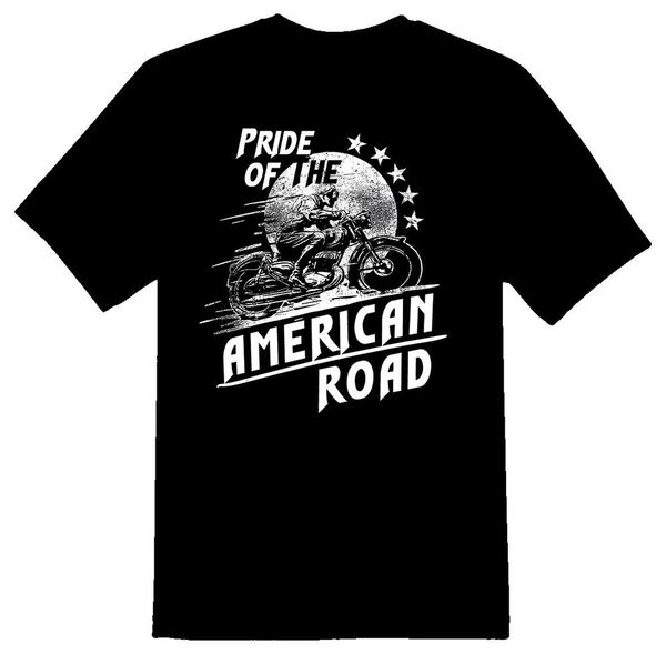 

american pride of the road black or white tee, White;black