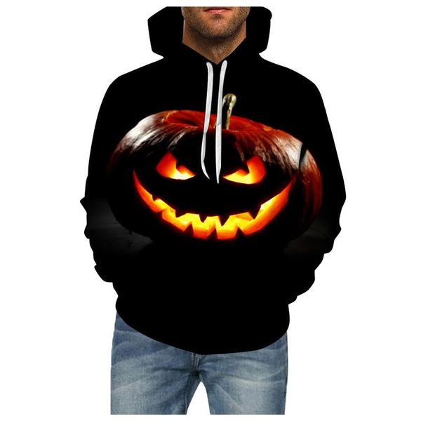 

men's hoodies & sweatshirts hoodie halloween costumes for women anime cosplay men 3d print pumpkin pattern autumn winter moletom, Black