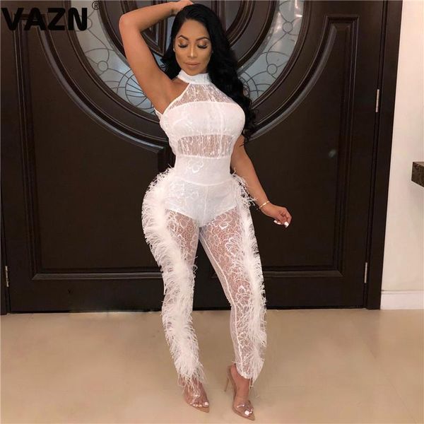 

halter girl white black summer casual night club young jumpsuit sleeveless long pant jumpsuits wind rompers_yw_rw, Black;white