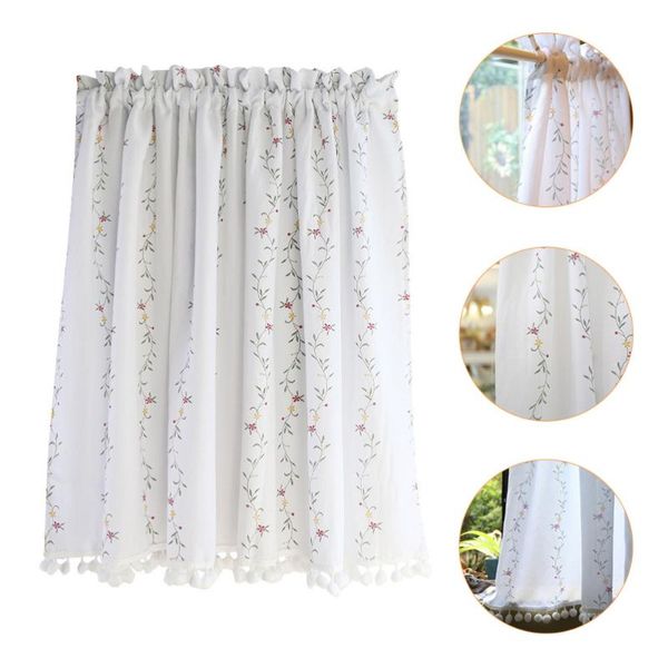 

curtain & drapes 1pc delicate floral half window short practical blackout