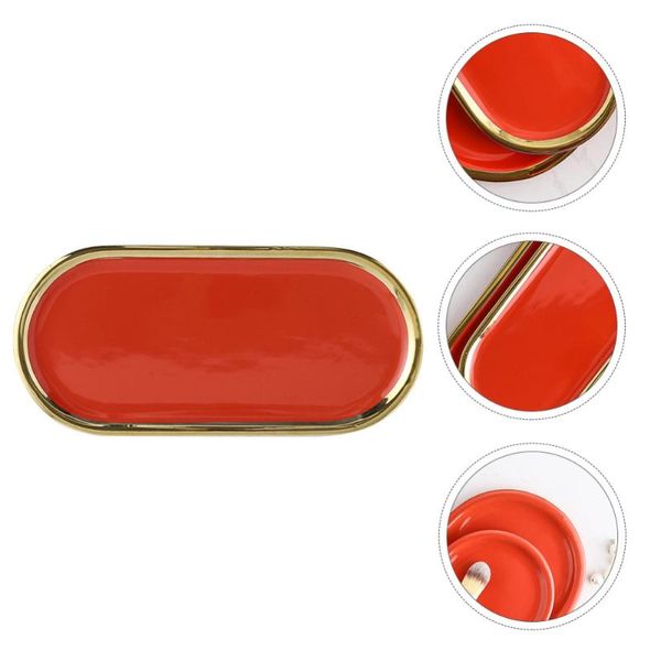 

1pc bathroom toiletry storage plate bedroom ceramic jewelry holder tray cups & saucers