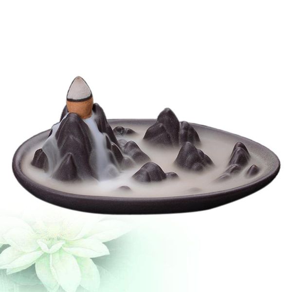 

fragrance lamps 1pc ceramic backflow censer incense holder for home reading room (clouds sea and mountain)