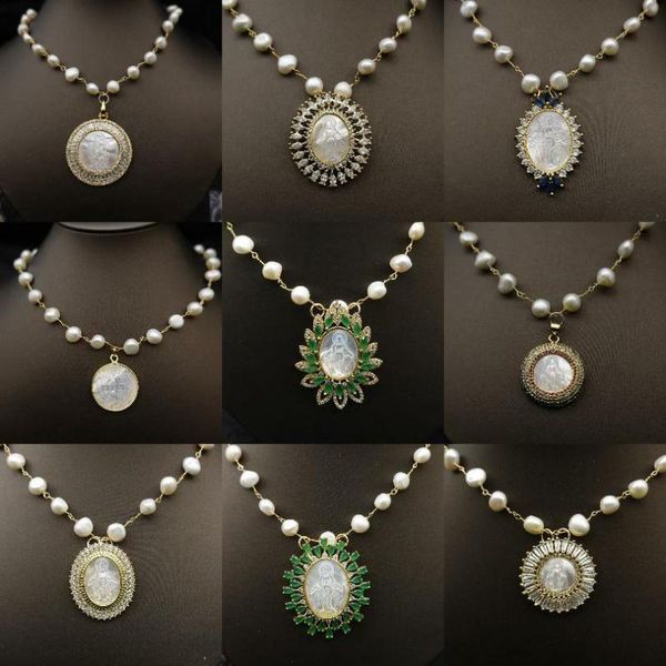 

pendant necklaces natural real pearl mother shell necklace san benindant, Silver