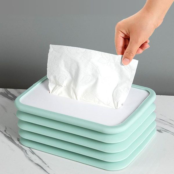 

tissue boxes & napkins silicone box foldable liftable household toilet paper holder storage car home living room desknapkin case