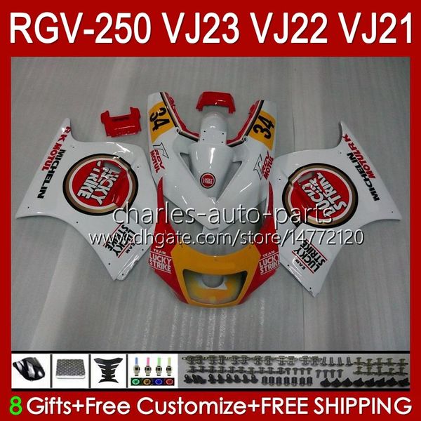 Corpo OEM para Suzuki RVG250 250cc VJ 23 RGV250 SAPC VJ23 Cowling RGV-250CC 1997 1998 Lucky Yellow Bodywork 107HC.65 RGVT-250 RGVT RGV 250 CC RGV-250 Painel 97 98