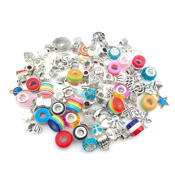 

party decoration 1 set large hole beads charms with bracelet for jewelry making diy