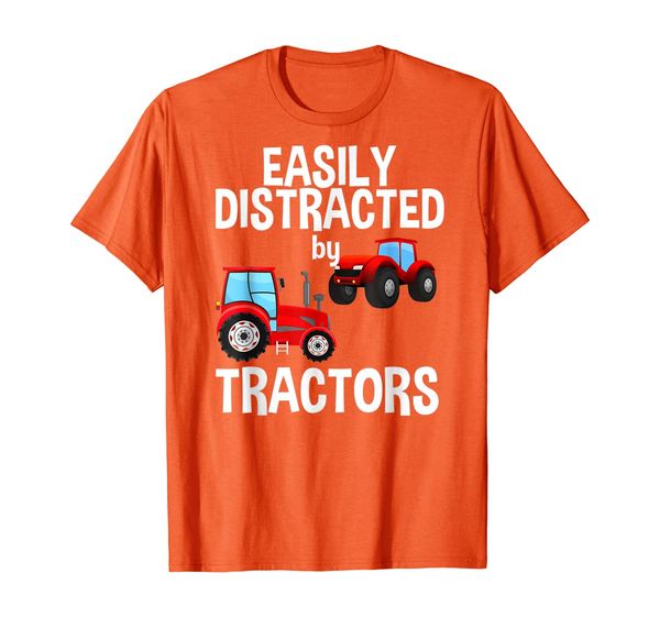 

Easily Distracted By Tractors Farmer Red Tractor T-Shirt, Mainly pictures
