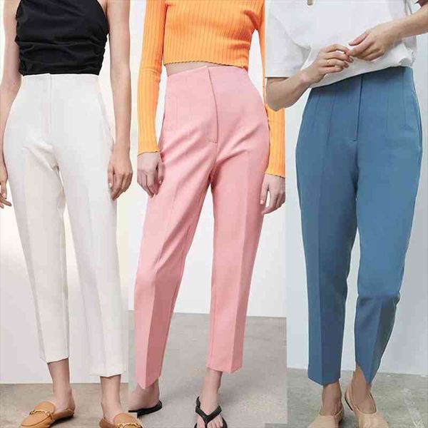 

za suits high waist casual womens pant fashion office chic pantss, Black;white