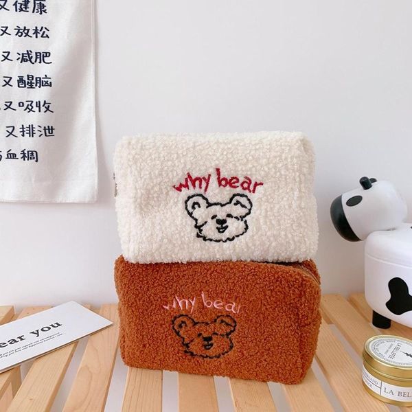 

cosmetic bags & cases women lady travel makeup bag multifunctional pouch plush purse casual storage organizer