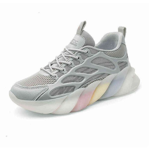 

rainbow bottom sports shoes women's summer breathable mesh dad's lightweight soft casual