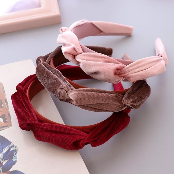 

hair accessories designed plush cross headbands band elegant twisted hoop girls headband woolen fabric women headdress