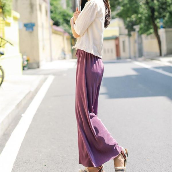 

women's pants & capris 2021 solid lace up high waist wide leg sweet casual pleated female loose long trousers, Black;white