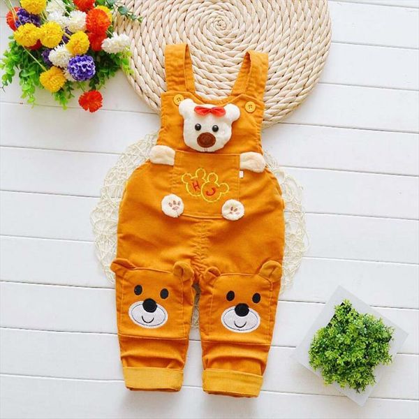 

infant clothes born baby trousers girls cotton cute jeans little kids suspenders denim 0 4t cartoon pants, Blue