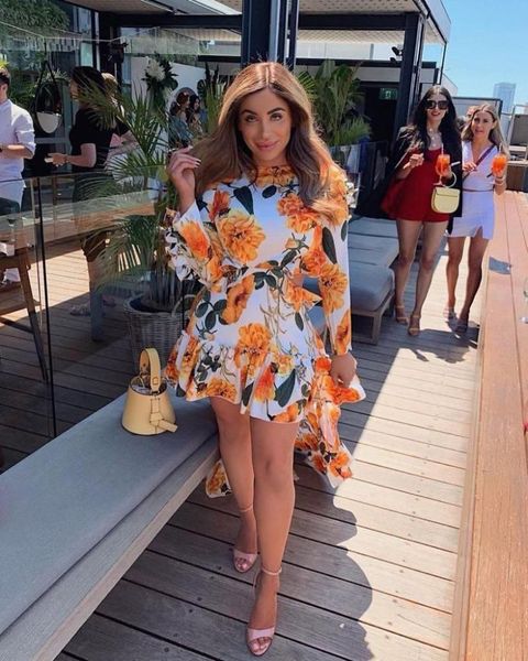 

casual dresses rocwickline summer and autumn women's dress & club print o-neck zippers slim elegant vacation style asymmetrical, Black;gray