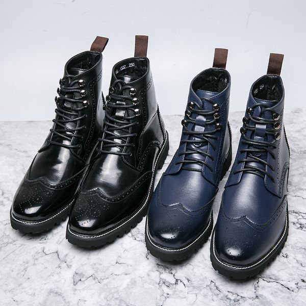 

men shoes outdoors spring autumn lace up simplicity round toe buckle chaussures pour hommes pu leather comfortable casual solid dh474, Black