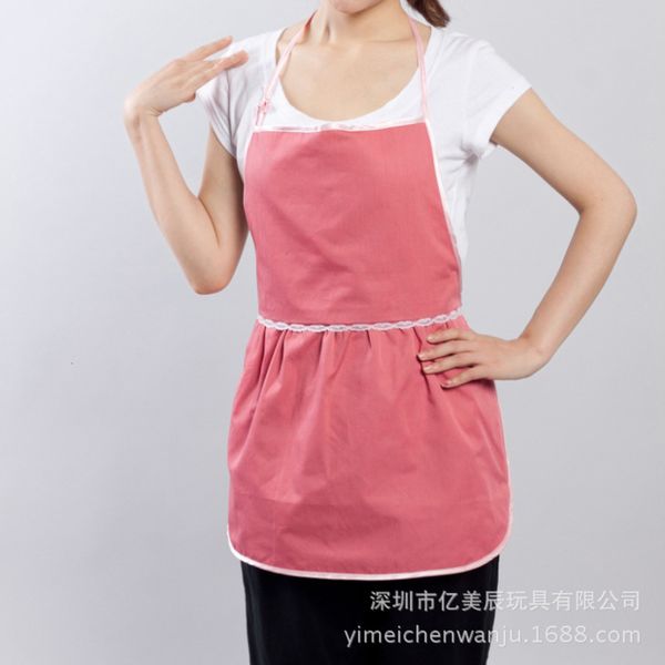 

korean leisure cotton simple apron home cafe fouling lace apron