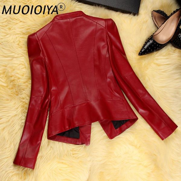 

women's leather & faux 100% genuine jacket women clothing 2021 motorcycle real sheepskin coat female natural chaqueta d5792m01, Black
