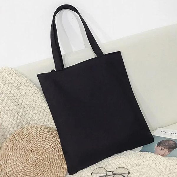 

evening bags black reusable canvas bag eco shopping foldable tote large capacity travel beach grocery handbags shoulder