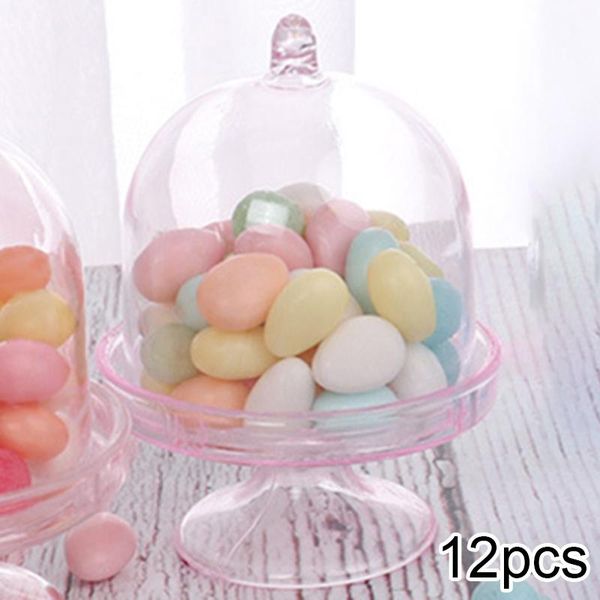 

gift wrap 12pcs candy boxes plastic transparent tray cupcake holder wedding birthday party box a bag package christmas 8 * 5cm